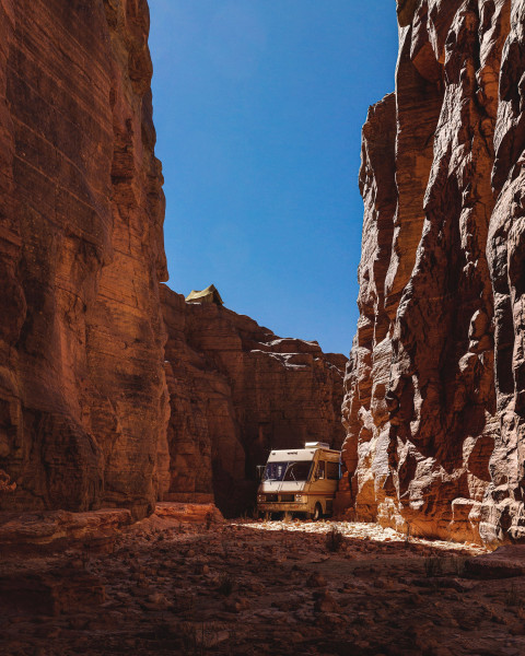 3D Camping Car in the desert