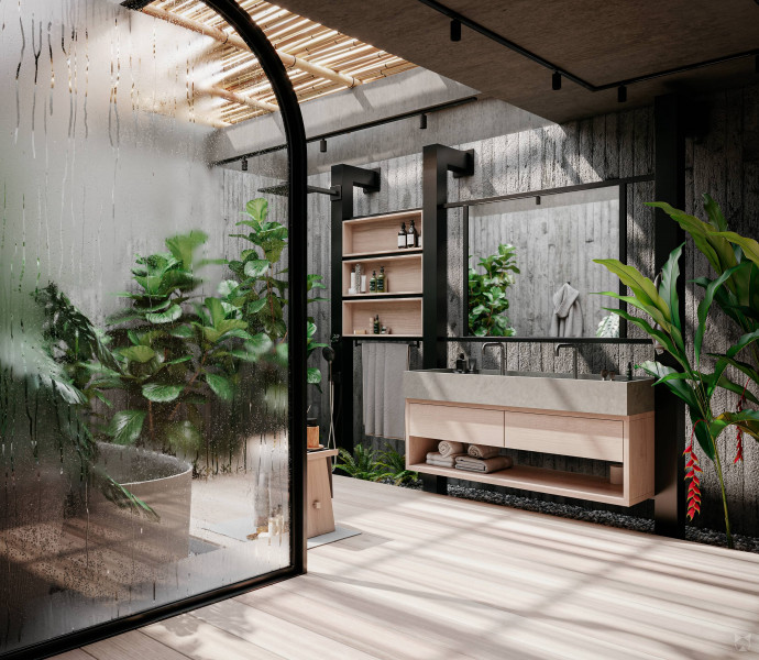 Tropical 3d bathroom