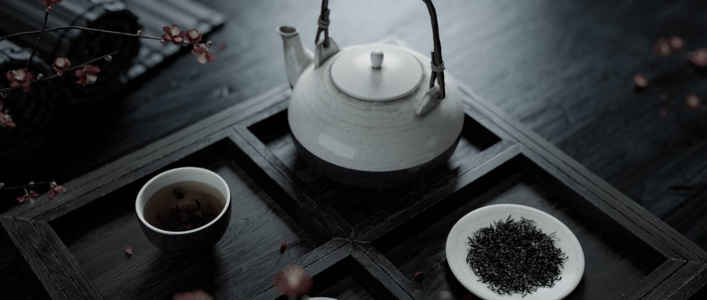 Tea ritual 3d render