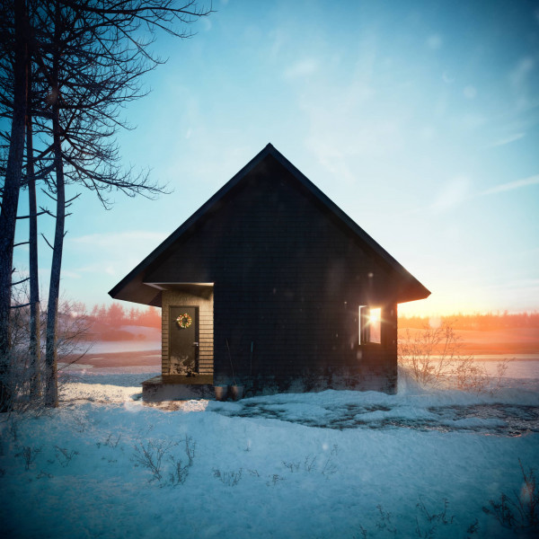 Archviz Hut in snow