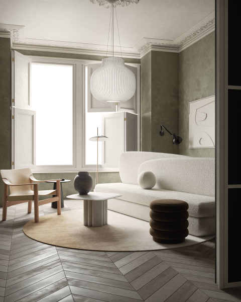 Minimalist living room render