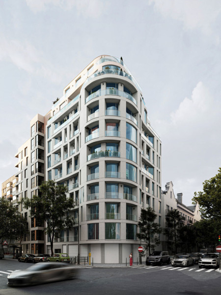 Rendering of a building by Taha Estabar, rendered at RebusFarm