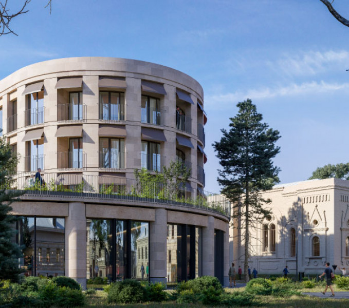 archviz of a residential house with a big garden