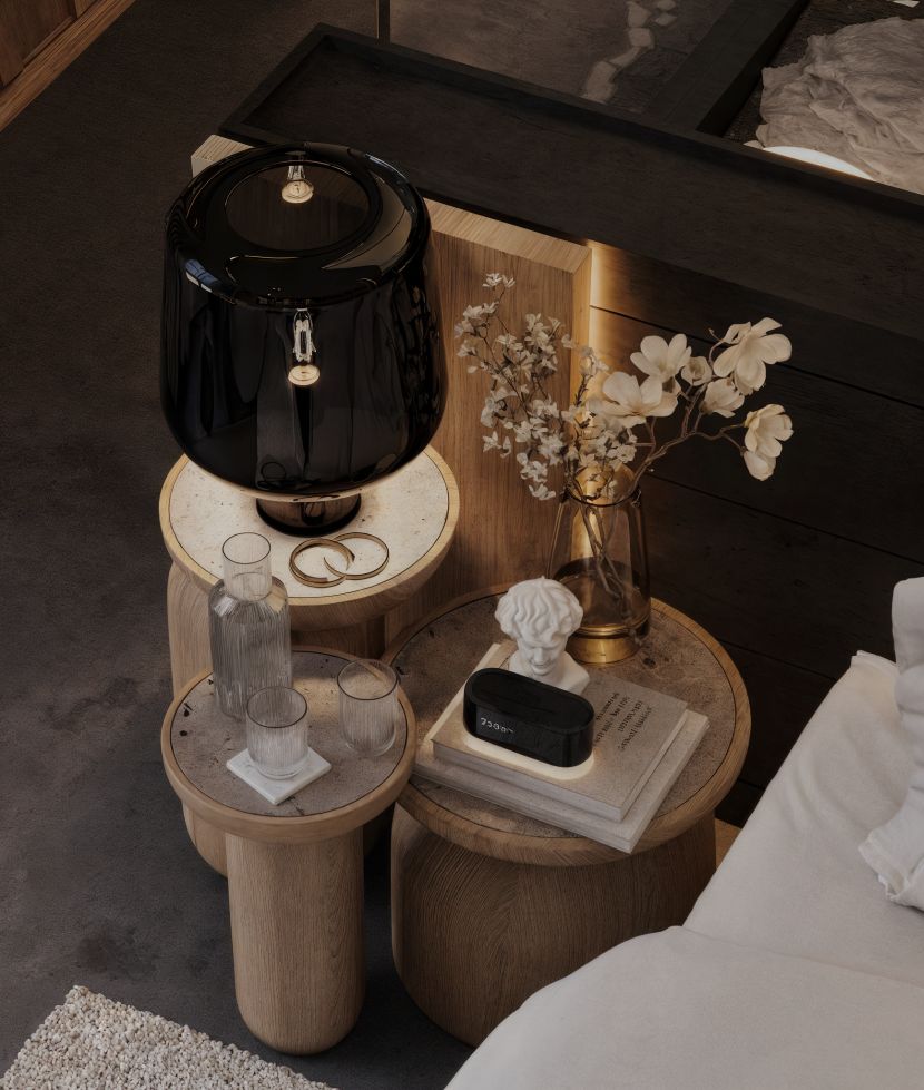 Minimal Room Rendering by Tina Tajadood rendered at RebusFarm: couch table