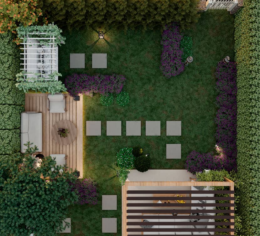 Top-down shot- Garden in Heaven